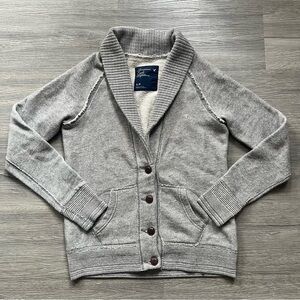 American Eagle Outfitters Gray Button-Up Cardigan Sweater